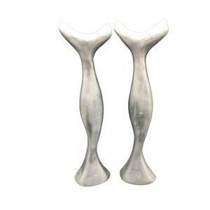 MCM Solid Cast Aluminum Pair of Candlesticks Made in Mexico 11.5 inches